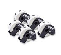 vhbw 5x Rouleau d'étiquettes + support 24mm (1000 étiquettes) compatible avec Brother PT QL-1050, QL1050N, QL-1060, QL1060N étiqueteuse - premium