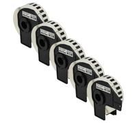 vhbw 5x Rouleau d'étiquettes + support 29mm x 30,48m (1 étiquette) compatible avec Brother PT QL-570, QL-580, QL-580N, QL-650 étiqueteuse