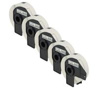 vhbw 5x Rouleau d'étiquettes + support 29mm x 90mm (400 étiquettes) compatible avec Brother PT QL-710W, QL-710 étiqueteuse blanc