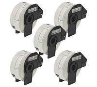 vhbw 5x Rouleau d'étiquettes + support 29mm x 90mm (400 étiquettes) compatible avec Brother PT QL560VP, QL-570 étiqueteuse - premium