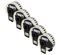 vhbw 5x Rouleau d'étiquettes + support 38mm x 30,48m (1 étiquette) compatible avec Brother PT QL-560, QL560VP, QL-570 étiqueteuse blanc