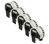 vhbw 5x Rouleau d'étiquettes + support 50mm x 30,48m (1 étiquette) compatible avec Brother PT QL-820NW, QL-820NWB étiqueteuse - premium