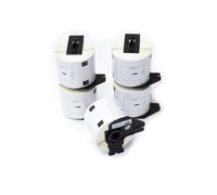 vhbw 5x Rouleau d'étiquettes + support 62mm x 100mm (300 étiquettes) compatible avec Brother PT QL1060N, QL-500, QL-1060 étiqueteuse blanc