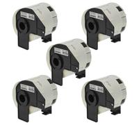 vhbw 5x Rouleau d'étiquettes + support 62mm x 29mm (800 étiquettes) compatible avec Brother PT QL-550, QL-560 étiqueteuse - premium