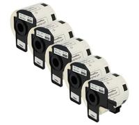 vhbw 5x Rouleau d'étiquettes + support 62mm x 29mm (800 étiquettes) compatible avec Brother PT QL720NW étiqueteuse blanc