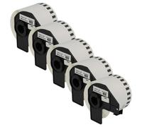 vhbw 5x Rouleau d'étiquettes + support 62mm x 30,48m (1 étiquette) compatible avec Brother PT QL-1050 étiqueteuse - premium détachable