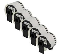 vhbw 5x Rouleau d'étiquettes + support 62mm x 30,48m (1 étiquette) compatible avec Brother PT QL500BS étiqueteuse - premium détachable