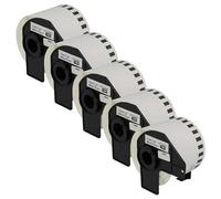 vhbw 5x Rouleau remplacement pour Brother DK-44205 | pour étiqueteuse - premium détachable d'étiquettes + support 62mm x 30,48m (1 étiquette)