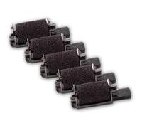 vhbw 5x Rouleaux d'encre noir compatible avec Casio FR 320, FR 520, HR 110, HR 110 S calculatrice de poche, caisse enregistreuse G