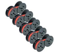 vhbw 5X Rouleaux d'encre Noir-Rouge Compatible avec Casio DR 320, 420, 520, 620RE, 620TEC Calculatrice imprimante, Caisse enregistreuse