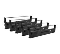 vhbw 5x Ruban encreur compatible avec Epson LX-300+, LX 300 Plus II, LX-300+II, LX 300 Plus imprimante matricielle ou de reçus - noir