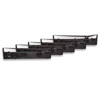 vhbw 5x Ruban encreur compatible avec Epson série LQ 2100, LQ 2170, LQ 2190, LQ 2180, LQ 2190 N imprimante matricielle ou de reçus - noir