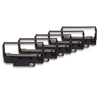 vhbw 5x Ruban encreur compatible avec Epson TM-U220B, TM-U220D, TM-U220A, TM-U210D, TM-U 220 imprimante matricielle ou de reçus - noir