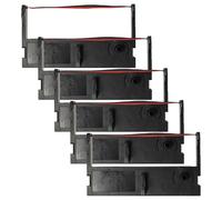 vhbw 5x Ruban encreur compatible avec Sigma CR 6000A imprimante matricielle ou de reçus - noir-rouge