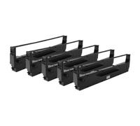 vhbw 5x Ruban encreur remplacement pour Epson C13S015021, S015637 pour imprimante matricielle ou de reçus - noir