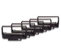 vhbw 5x Ruban encreur remplacement pour Epson C43S015451, ERC30B, ERC-34, ERC-38 B, ERC-30, 655N pour imprimante matricielle ou de reçus - noir