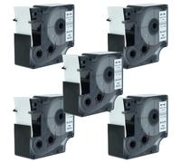 vhbw 5x Rubans compatible avec 3M PL300, PL100, PL200 imprimante d'étiquettes 5,5m x 24mm Noir sur Blanc, Vinyle