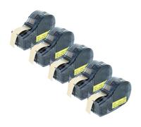 vhbw 5x Rubans compatible avec Brady BMP21-LAB, BMP21-PLUS, BMP21 imprimante d'étiquettes 6,4m x 12,7mm Noir sur Jaune, plastique, Vinyle
