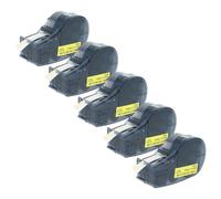 vhbw 5x Rubans compatible avec Brady ID PAL, M210, M210-LAB, LABPAL imprimante d'étiquettes 6,4m x 6,35mm Noir sur Jaune, plastique, Vinyle