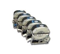 vhbw 5x Rubans compatible avec Epson LabelWorks LW-1000P, LW-600P, LW-500, LW-400, LW-300 imprimante d'étiquettes 8m x 9mm Noir sur Blanc