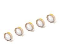 vhbw 5x Rubans de marquage 3D compatible avec Dymo Office-Mate II 154000 imprimante d'étiquettes 3m x 9mm Blanc sur Jaune