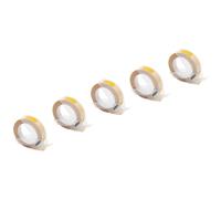 vhbw 5x Rubans de marquage 3D compatible avec Dymo Xpress Pro 12966 imprimante d'étiquettes 3m x 9mm Blanc sur Jaune