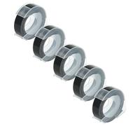 vhbw 5x Rubans de marquage 3D remplacement pour Dymo 0898132 pour imprimante d'étiquettes 3m x 12mm Blanc sur Noir