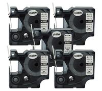 vhbw 5x Rubans remplacement pour Dymo 18057 pour imprimante d'étiquettes Noir sur Blanc, cassette de gaine thermorétractable, 19 mm