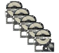 vhbw 5x Rubans remplacement pour Epson SS9KW, LC-3WBN pour imprimante d'étiquettes 8m x 9mm Noir sur Blanc