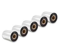 vhbw 5x Rubans transfert thermique compatible avec Zebra ZT220, ZT230 imprimante d'étiquettes - Bande résistante, 90 mm x 300m, noir