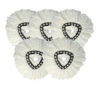 vhbw 5x Serpillères compatible avec Vileda EasyWring & Clean, EasyWring & Clean Turbo balai nettoyant - Tête de rechange, microfibre, blanc Blanc G