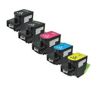 vhbw 5x Toner compatible avec Xerox C315 v dniuk imprimante - Cartouches toner compatible, multicolore (1x cyan, 1x magenta, 2x noir, 1x jaune)