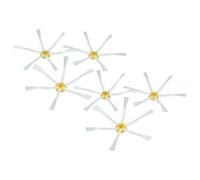 vhbw 6x Brosse latérale compatible avec iRobot Roomba 630, 620, 625, 665, 621, 660, 650, 651 robot aspirateur - Lot de brosses, blanc / jaune