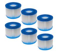 vhbw 6X Cartouche filtrante Type S1 Compatible avec Intex PureSpa 28423E, 28443E, 28453E Spa, Bain à remous - Filtre de Rechange, Blanc/Bleu