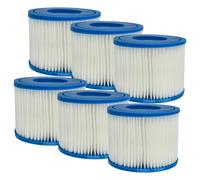 vhbw 6x Cartouche filtrante type VI compatible avec Bestway Lay-Z-Spa Siena, Saint Tropez, Vegas spa, bain à remous - Filtre de rechange bleu / blanc