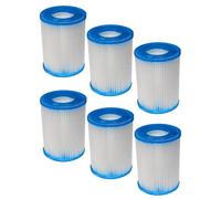 vhbw 6x Cartouche filtrante compatible avec Bestway Flowclear 2.006 l/h, 3.028 l/h piscine pompe de filtration - Filtre à eau, blanc / bleu