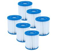 vhbw 6X Cartouches filtrantes Compatible avec Intex 28602, Easy Pool | pour Frame Pool piscine pompe de filtration, filtre à eau blanc / bleu
