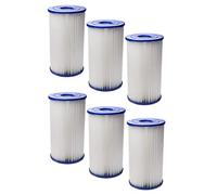 vhbw 6X Cartouches filtrantes Remplacement pour Bestway 58221, 58095, Type 4, Type IV pour Piscine Pompe de Filtration, Filtre à Eau Bleu/Blanc