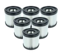 vhbw 6x filtre plissé compatible avec Ryobi PCL734, P3240, PCL733 aspirateur - noir / blanc