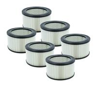 vhbw 6x filtre plissé remplacement pour Scheppach 7906401704 pour aspirateur à cendres - noir / blanc, nettoyable