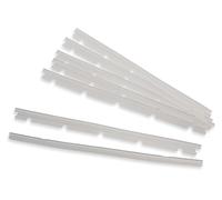 vhbw 6x Languettes en caoutchouc compatible avec Neato XV-15, XV-21, XV-25 aspirateur-robot - Lot de lamelles de rechange incl. racleur, blanc