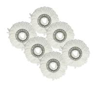 vhbw 6x Serpillères compatible avec Leifheit Clean Twist Mop Ergo, Clean Twist Disc Mop, Clean Twist Mop balai nettoyant - microfibre, blanc