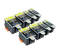 vhbw 8X Cartouches Remplacement pour Samsung INK-M210, INK-M215 Black, NK-C210 Colour pour imprimante avec Puce