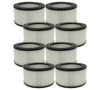 vhbw 8x filtre compatible avec Habitex E438 aspirateur de cendres - filtre HEPA noir / blanc