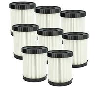 vhbw 8x filtre plissé compatible avec Bosch 0 601 9C6 302, 3 601 JC6 300, 0 601 9C6 300, GAS 18V-10 L aspirateur - blanc
