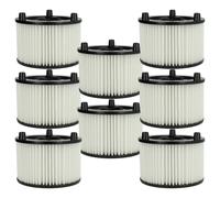 vhbw 8x filtre plissé compatible avec Bosch AdvancedVac 20, UniversalVac 15 aspirateur - blanc