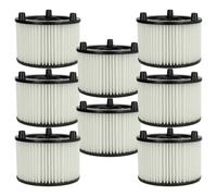 vhbw 8x filtre plissé compatible avec Bosch AdvancedVac 20, UniversalVac 15 aspirateur - blanc, nettoyable