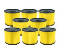 vhbw 8x filtre plissé compatible avec Einhell Duo 30, Duo 31, HPS 1300/1, H-NS 1250, Duo 1300 A, G-VC 1115, FBT-5000 aspirateur - jaune