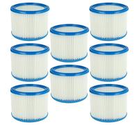 vhbw 8x filtre plissé compatible avec Festo Festotool SR 5 E-S, SR 201 E-AS, SRH 204 E-AS, SR 6 E-AS aspirateur - blanc/bleu