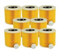 vhbw 8x filtre plissé compatible avec Hoover 141 aspirateur - jaune, nettoyable